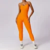 Fitted Orange Jumpsuit