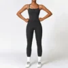 Seamless Yoga Workout Set with Long Sleeve Crop Top and High Waist Leggings