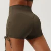 High Waist Drawstring Yoga Shorts for Fitness and Running